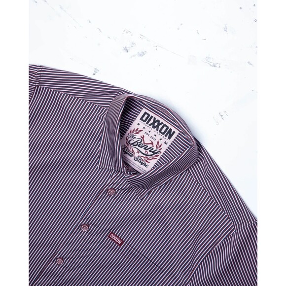 Dixxon Flannel Benny Triple Stripe Maroon Sz Large Bamboo SS Party Shirt - Picture 2 of 3